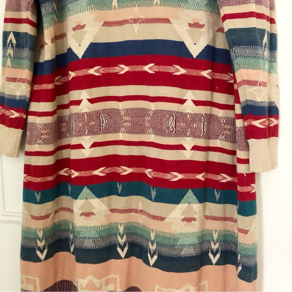Sundance Southwestern Geometric open front cardigan sweater Duster Knit - Picture 5 of 13